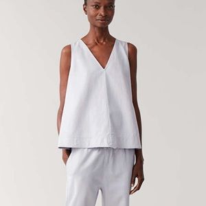 COS | a line v neck linen blend sleeveless top